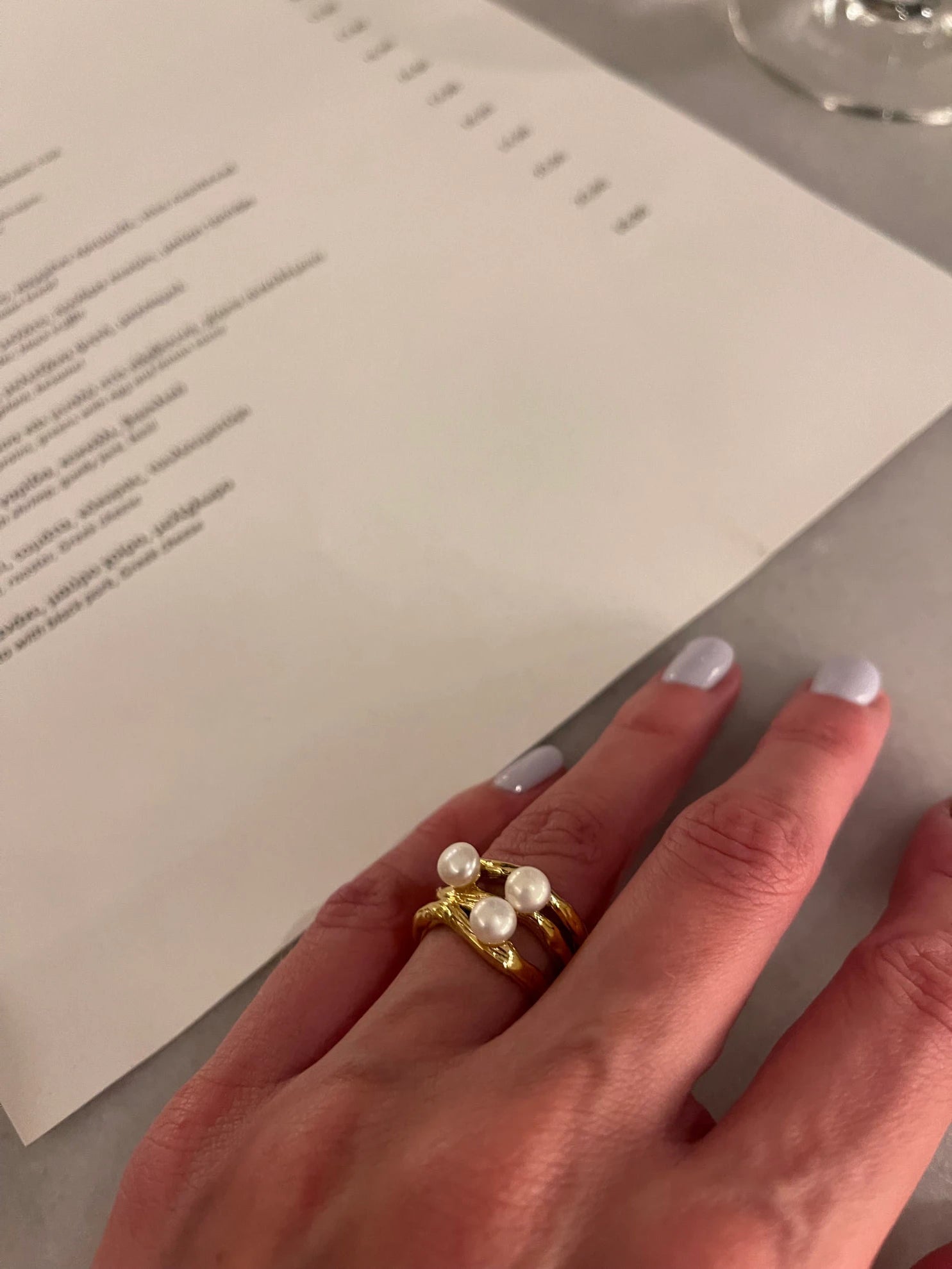 Aphrodite Pearl Ring - Hearts & Wires Studio