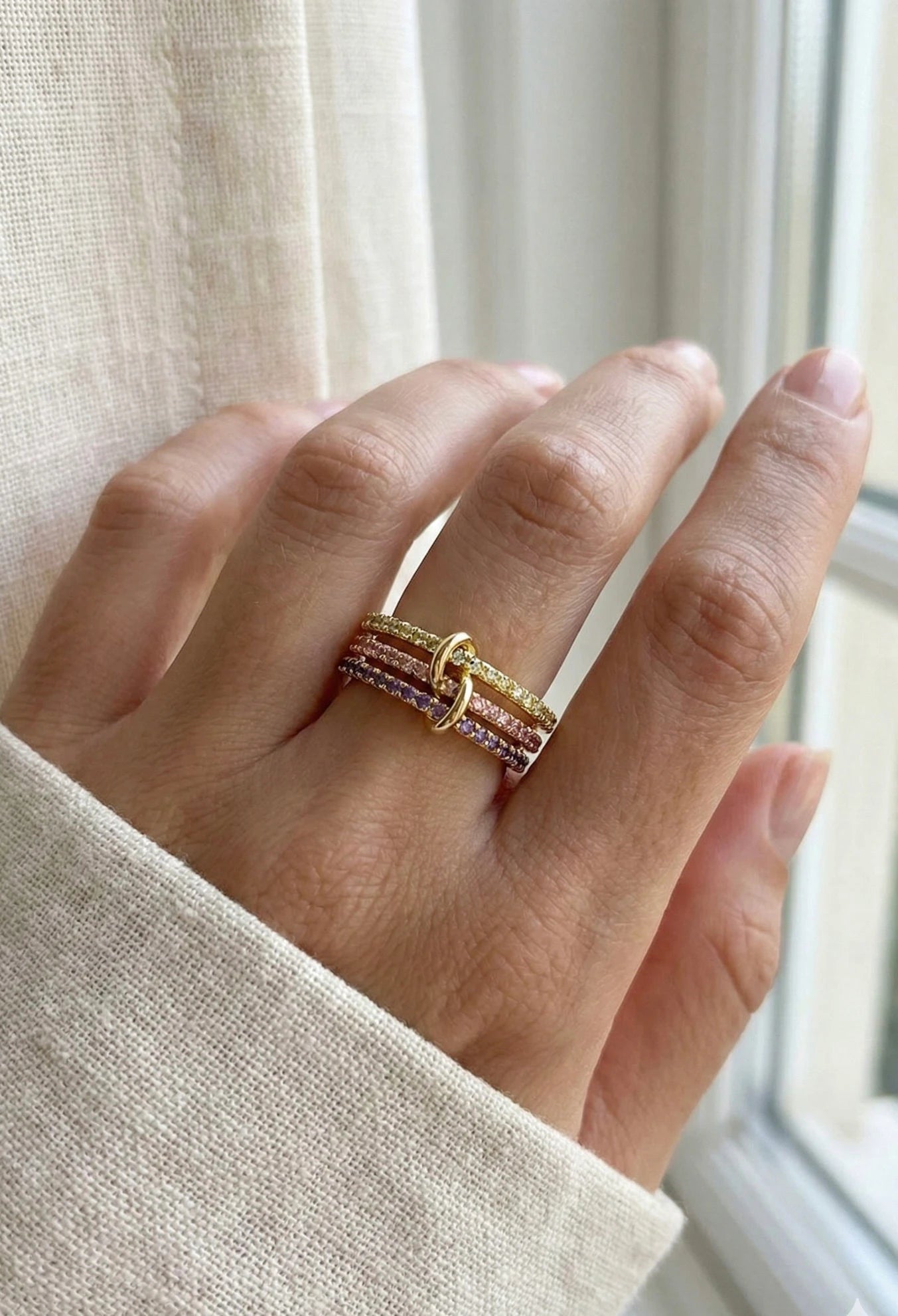 Calista Crystal Ring - Hearts & Wires Studio