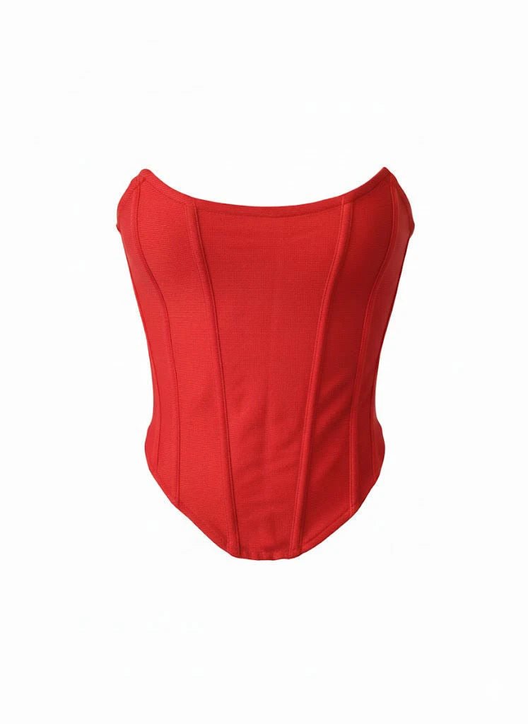 Girl on Fire Red Spandex Corset Top - Hearts & Wires Studio
