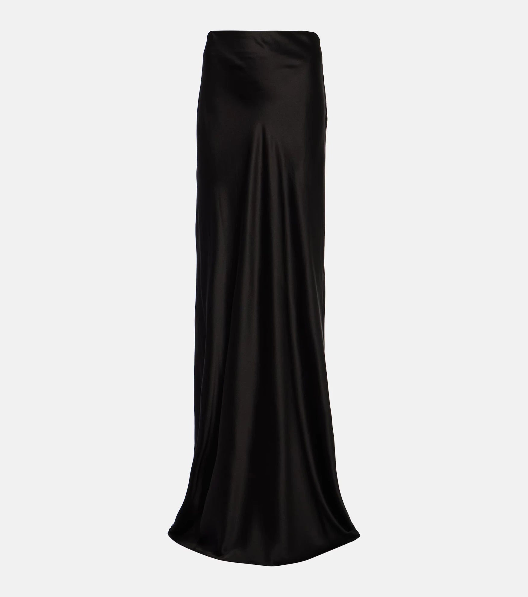 Kill Bill Black Maxi High Waist Satin Skirt - Hearts & Wires Studio