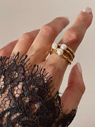 Aphrodite Pearl Ring - Hearts & Wires Studio