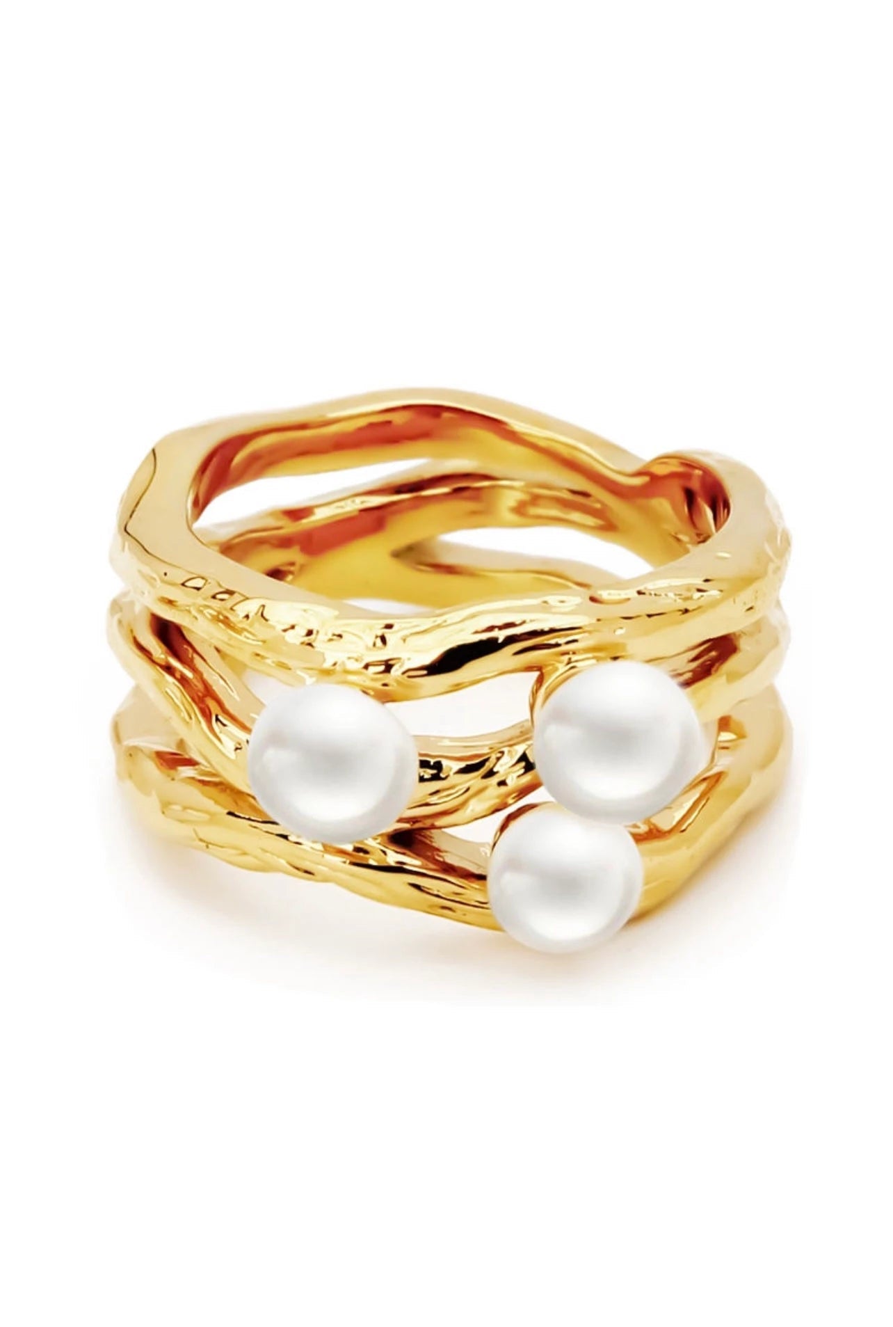 Aphrodite Pearl Ring - Hearts & Wires Studio