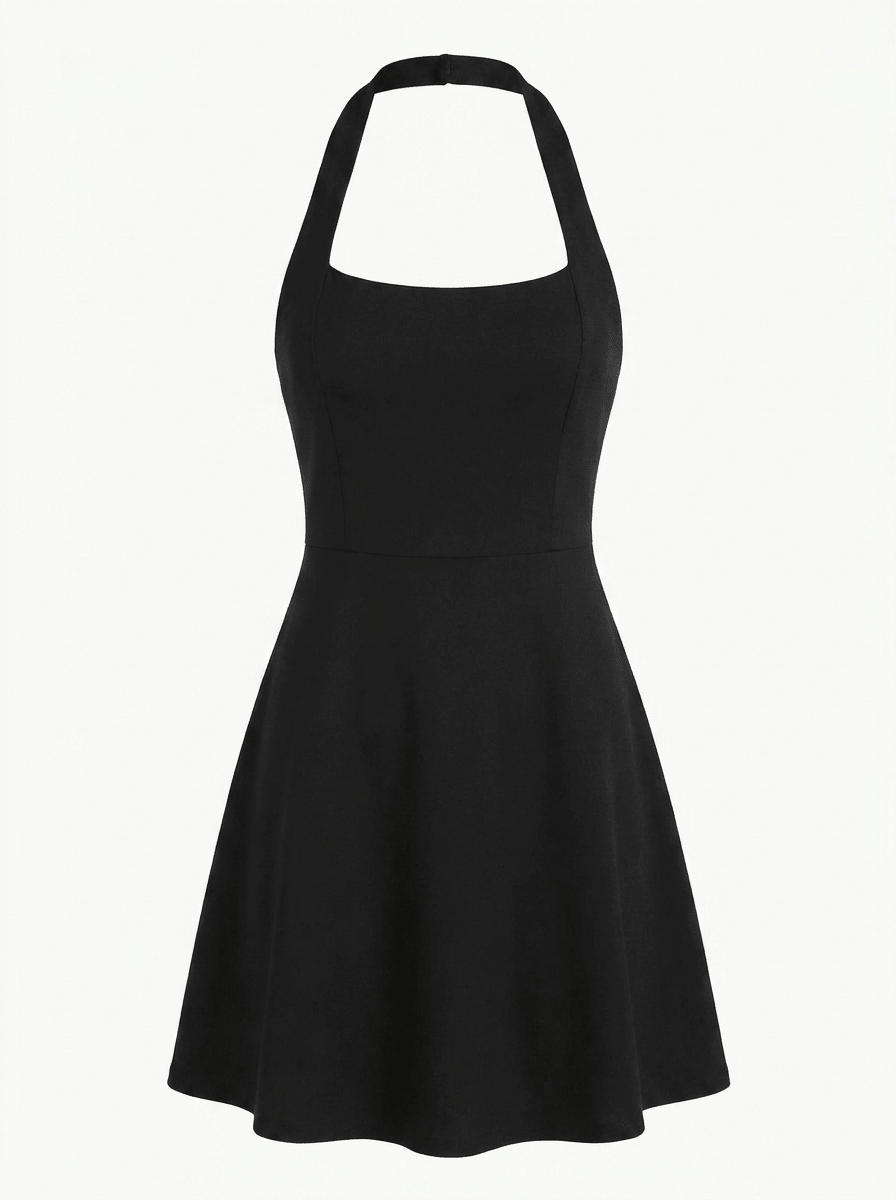 Aria Mini Black Halter Dress - Hearts & Wires Studio