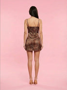 Heartless Satin Leopard Mini Dress - Hearts & Wires Studio