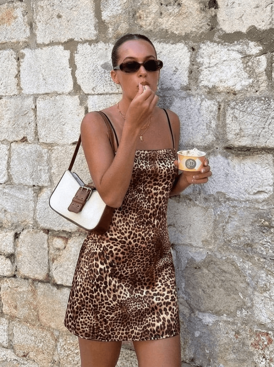 Heartless Satin Leopard Mini Dress - Hearts & Wires Studio
