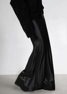 Kill Bill Black Maxi High Waist Satin Skirt - Hearts & Wires Studio
