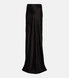 Kill Bill Black Maxi High Waist Satin Skirt - Hearts & Wires Studio