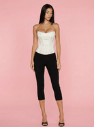 Rosemary Satin Off- White Corset Top - Hearts & Wires Studio