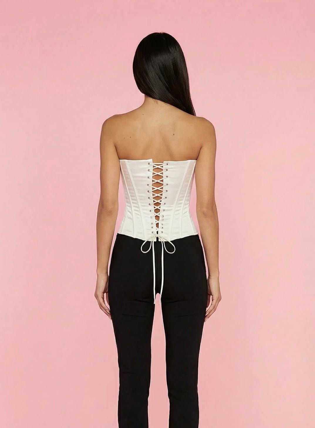 Rosemary Satin Off- White Corset Top - Hearts & Wires Studio