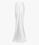 Sade White Maxi High Waist Satin Skirt - Hearts & Wires Studio