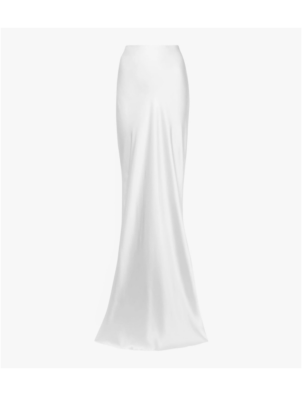 Sade White Maxi High Waist Satin Skirt - Hearts & Wires Studio