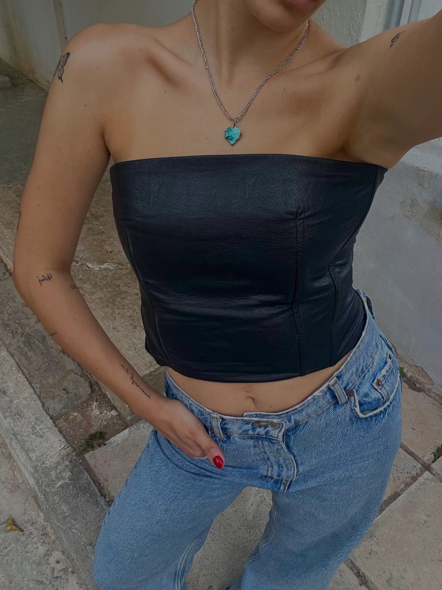 Sweet Dreams Croco Vegan Leather Top - Hearts & Wires Studio