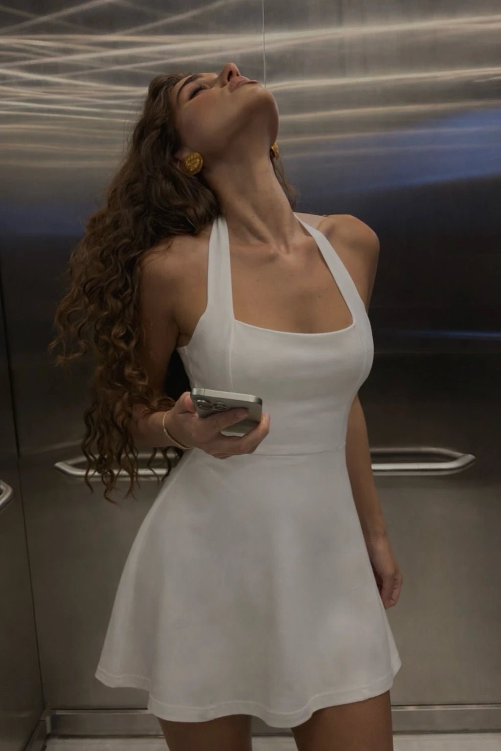 Valeria Mini White Halter Dress - Hearts & Wires Studio